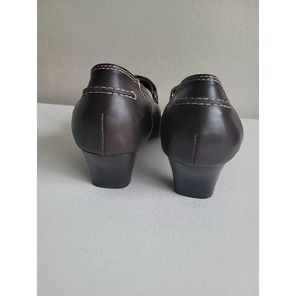 Aerosoles Brown Leather Mary Jane Pumps Sz 8 Office Career Work Teacher